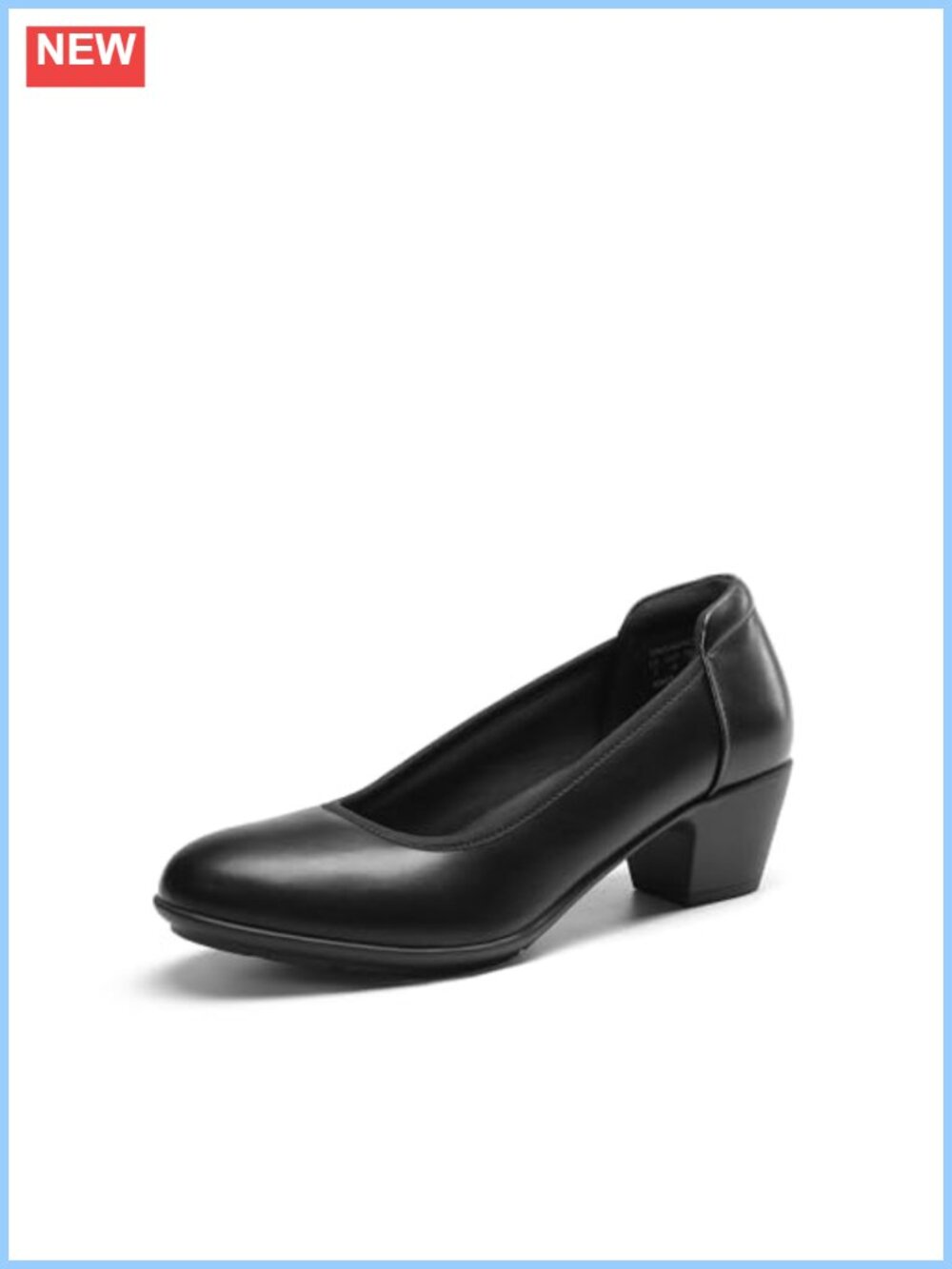 DREAM PAIRS Women's Arch Support Chunky Block Heel Pumps Work Shoes Faux